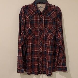 Outdoor Life Red and Blue Plaid Casual Shirt